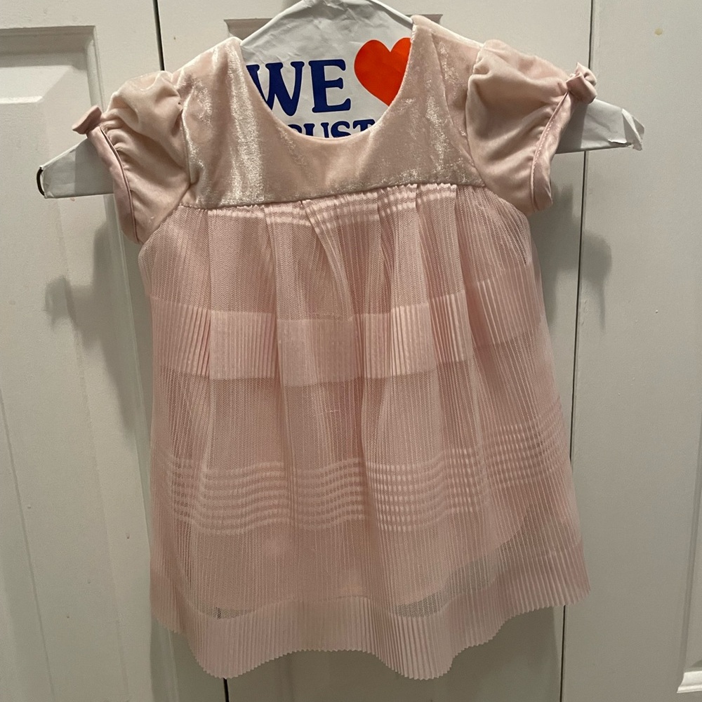 Pink velvet baby dress